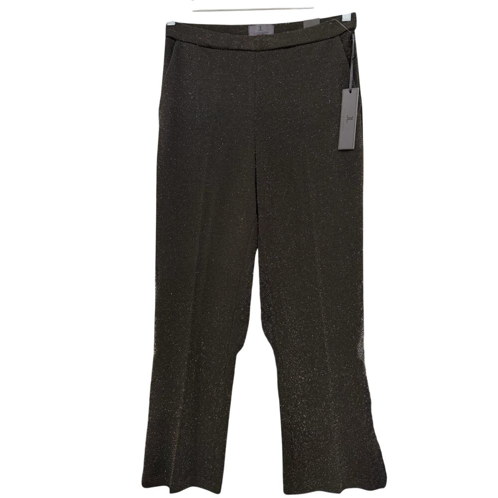Jules & Leopold Sparkle Straight-Leg Stretch Black Pants| M